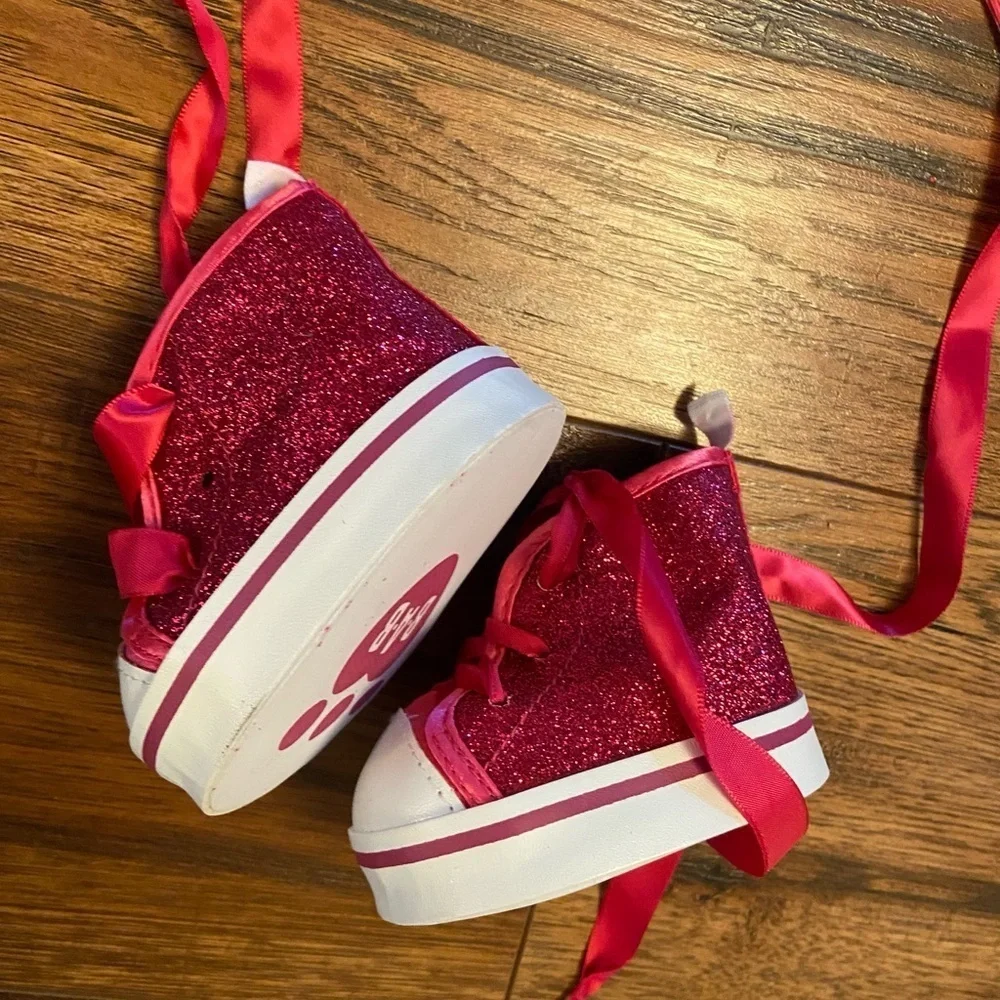 Build-A-Bear Pink SPARKLE HIGH TOPS Teddy Size Fashion Athletic Tennis Shoes
